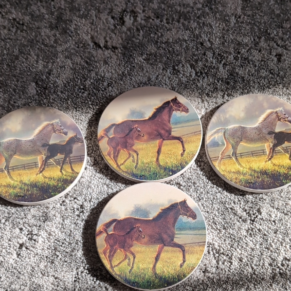 Horse and Foal Coasters Set